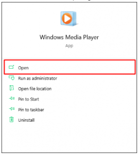 open Windows Media Player again