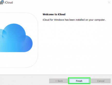 Windows will begin installing iCloud on your computer