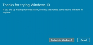 click on the Go back to Windows 8 in laptop