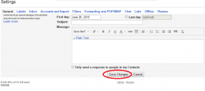 click the Save Changes Undo Send in Gmail