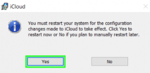 click the Yes button to start the restart process.