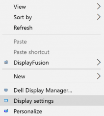 right-click on the desktop and click Display Settings