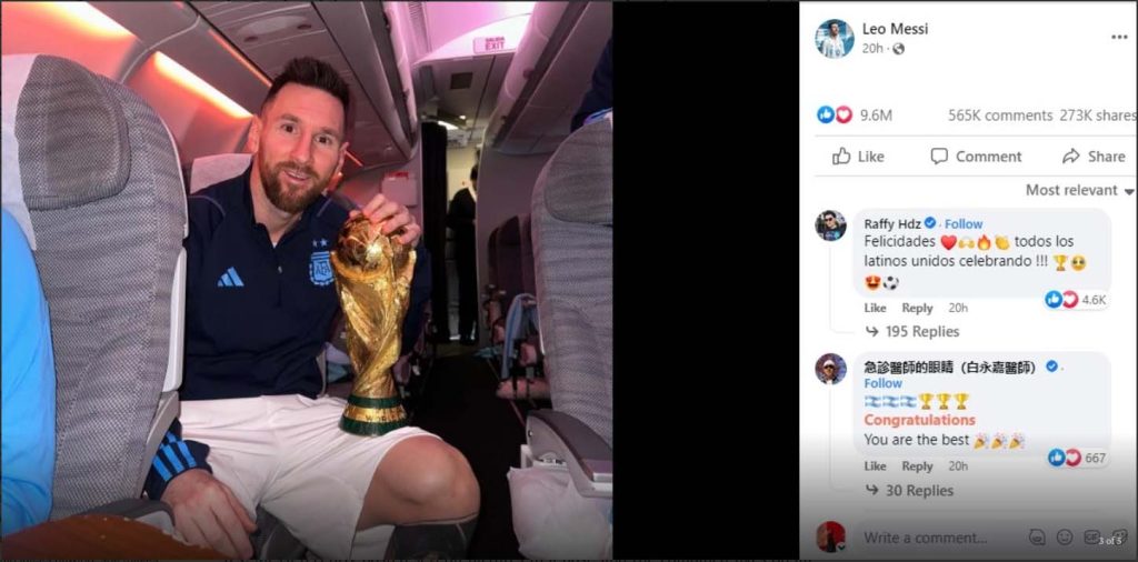 leo messi most liked post on facebook