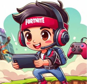 a kid Playing Fortnite