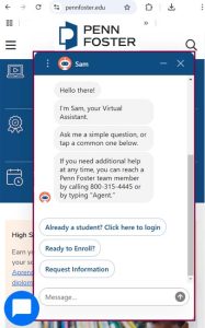 Customer Service Live Chat from Penn Foster
