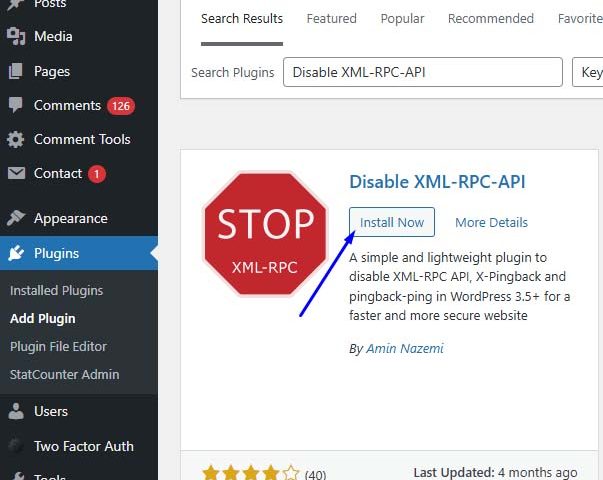 Install Disable XML-RPC-API