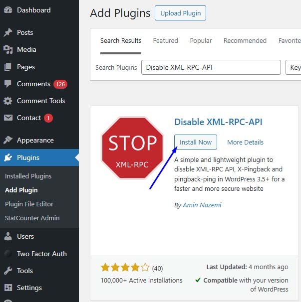 Install Disable XML-RPC-API