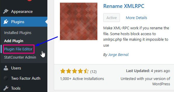 Plugin File Editor Rename XMLRPC