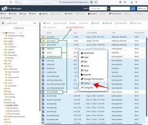 Reinstall WordPress Core in File Manager 2