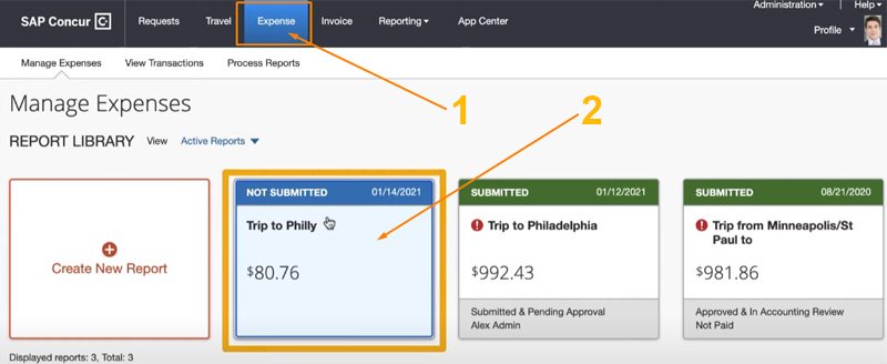 How to Submit an Expense to Concur 1