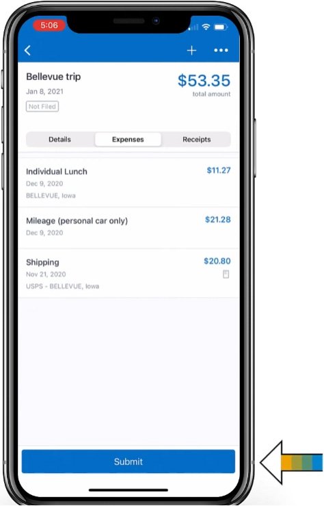 How to Submit an Expense to Concur on mobile 3