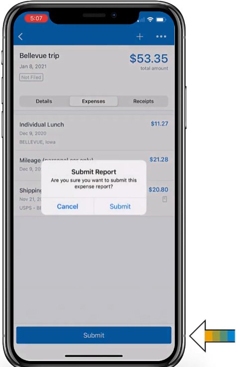 How to Submit an Expense to Concur on mobile 4