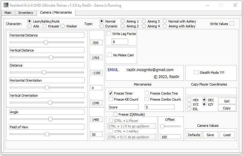 Resident Evil 4 UHD Ultimate - HD Project Trainer by Raz0r Camera - Mercenaries