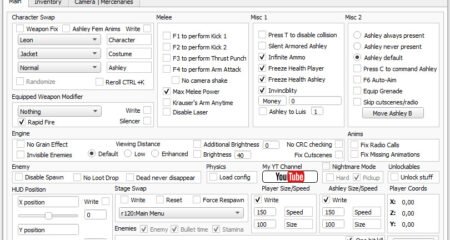 Resident Evil 4 UHD Ultimate - HD Project Trainer by Raz0r Main Menu
