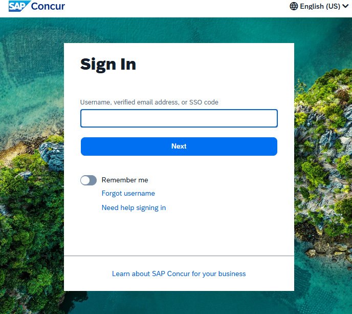 SAP Concur Log in
