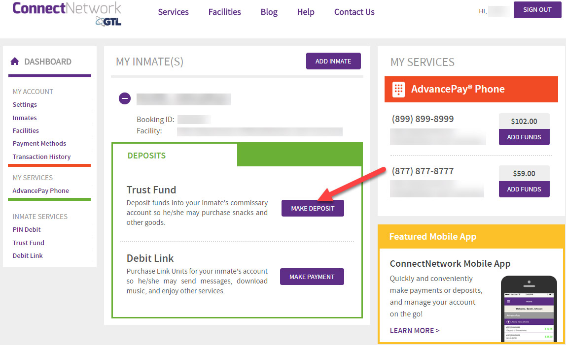 ConnectNetwork Trust Fund Deposit