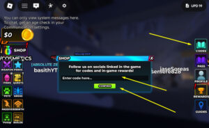 Redeem Codes in Roblox Hunty Zombie