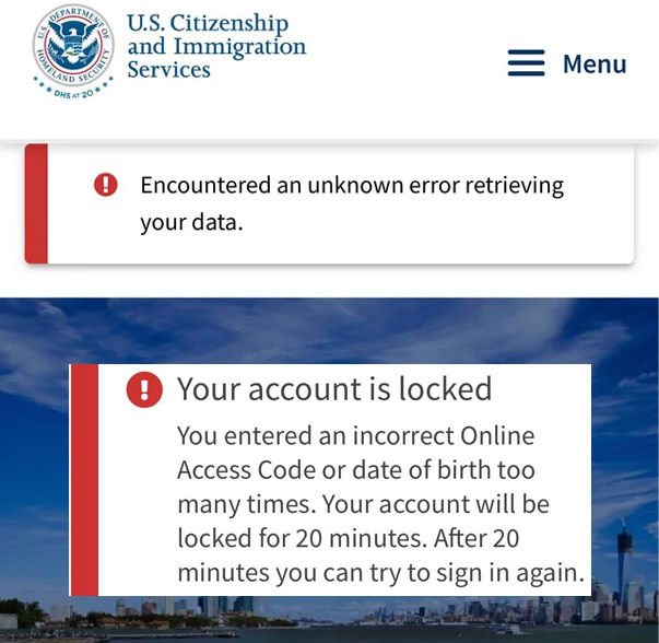 USCIS Account Locked - How to Unlock