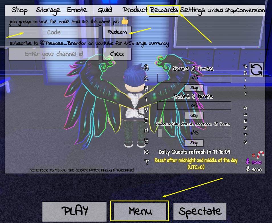 Redeem Codes in Roblox Azure Latch