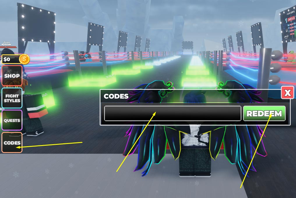 Redeem Codes in Roblox Untitled Boxing Game