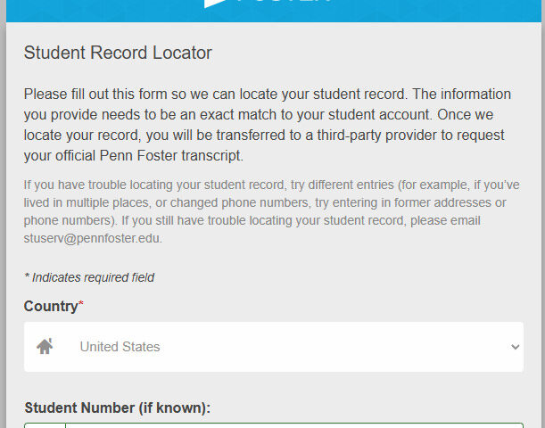 Penn Foster Transcript Request Form