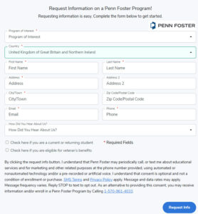 Request Information on a Penn Foster Program